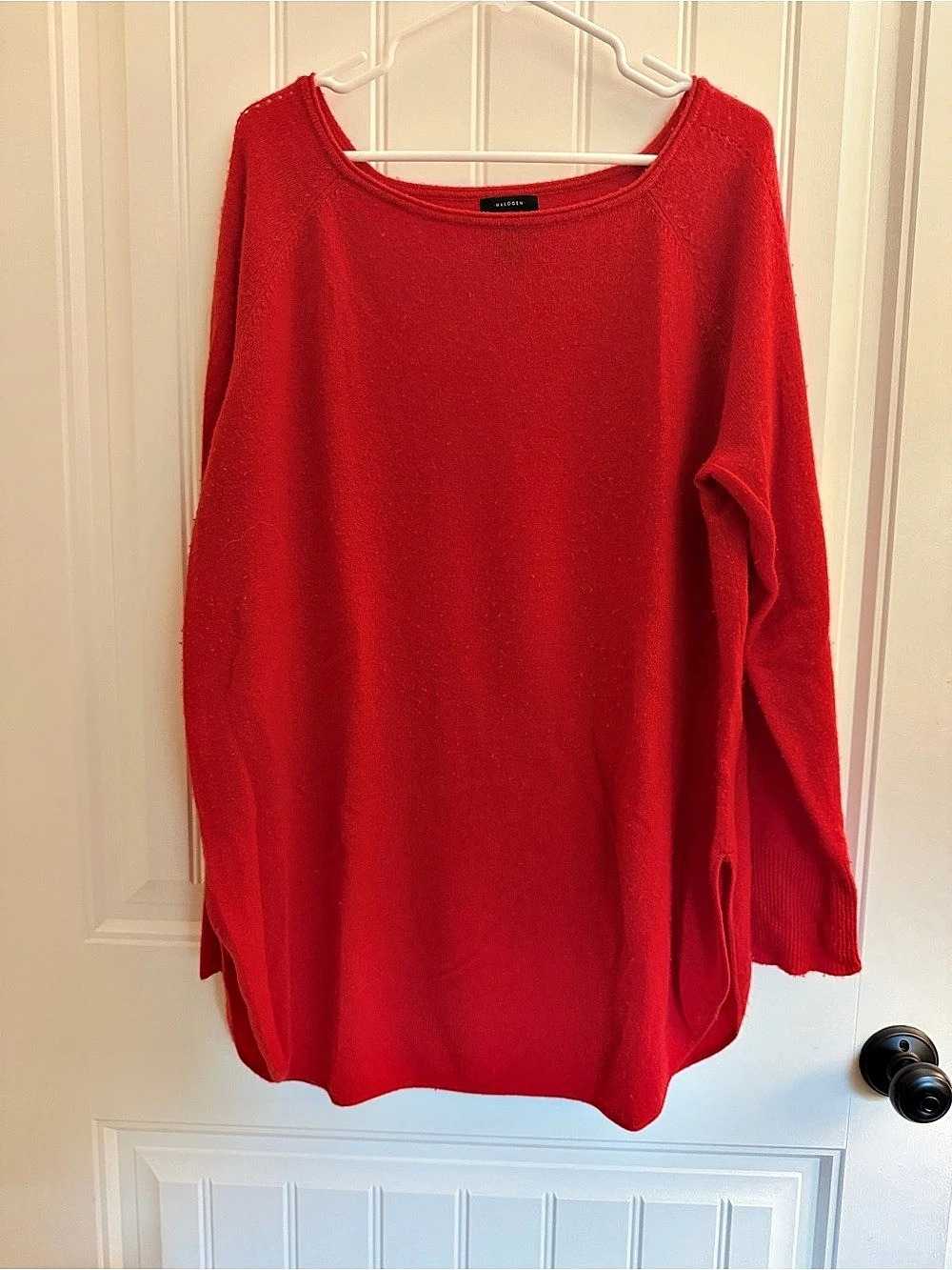 Gorgeous in Red. Halogen Wool & Cashmere Tunic Sweater Red Size Medium